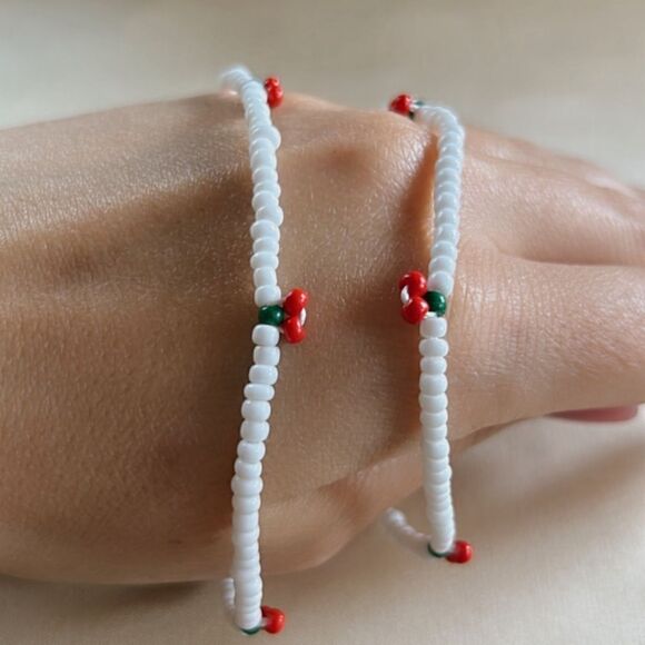 boho cherry anklet A548 - Picture 4 of 4